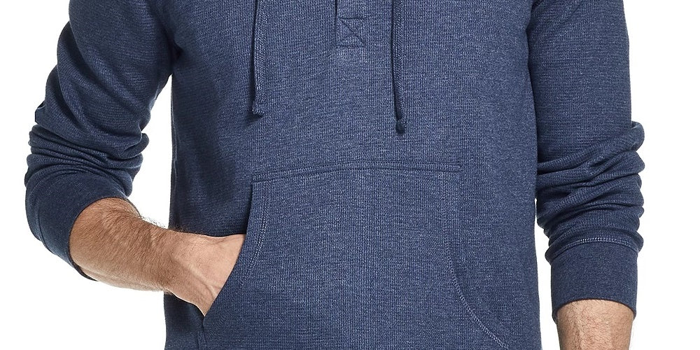 Moletom com capuz masculino vintage, azul marinho, manga comprida, ajuste clássico, tamanho pequeno