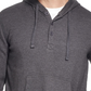 Moletom com capuz Henley texturizado vintage masculino à prova de intempéries, cor carvão, tamanho pequeno
