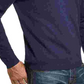 Suéter masculino vintage à prova de intempéries com decote em V, azul, tamanho extragrande