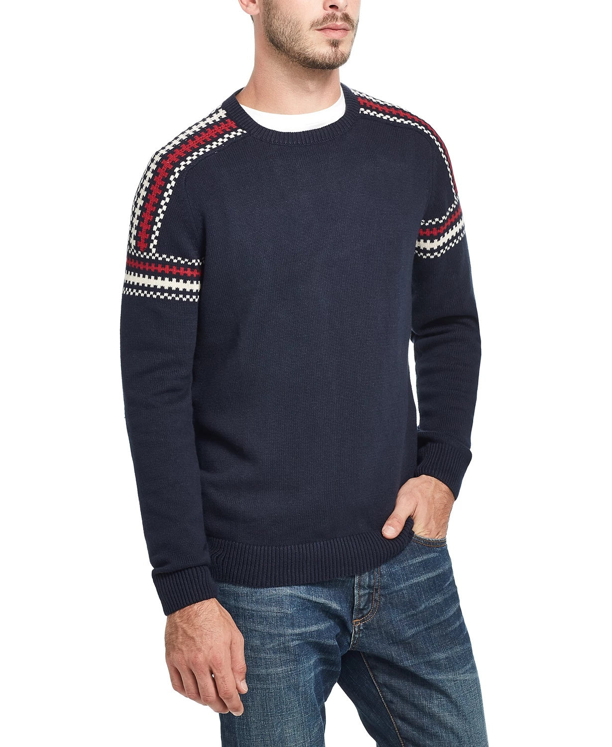 Suéter de esqui masculino vintage à prova de intempéries, azul marinho, tamanho XXX-G