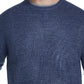 Suéter masculino vintage de malha waffle à prova de intempéries, azul, tamanho extragrande