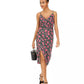 Vestido tubinho com estampa de leopardo rosa Betsey Johnson feminino, tamanho 16, vermelho