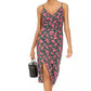 Vestido tubinho com estampa de leopardo rosa Betsey Johnson feminino, tamanho 16, vermelho