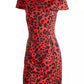 Vestido feminino Betsey Johnson com estampa de leopardo e costas em V, rosa, tamanho 6
