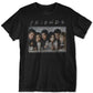 Camiseta gráfica masculina New World Friends, preta, tamanho grande