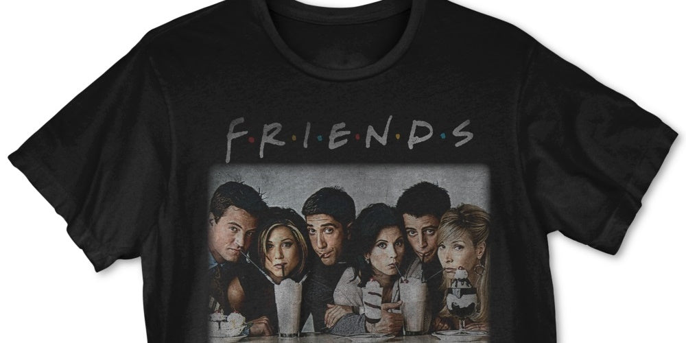 Camiseta gráfica masculina New World Friends, preta, tamanho grande