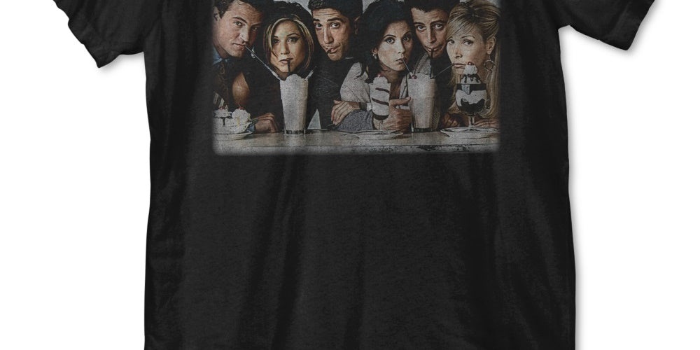 Camiseta gráfica masculina New World Friends, preta, tamanho grande