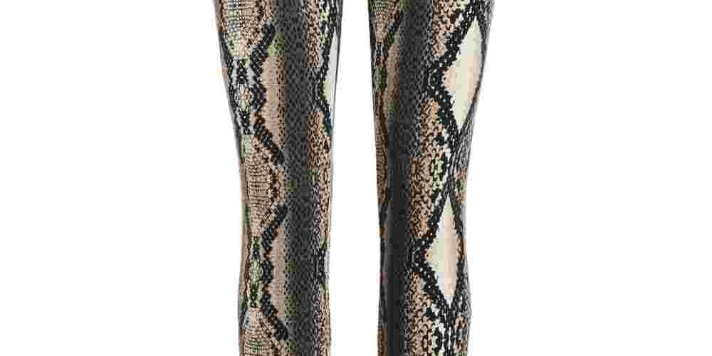 Calça jeans skinny feminina Joe's The Icon com estampa de cobra, marrom, tamanho 24