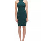Vestido feminino Guess com recortes e decote cruzado, verde, tamanho 6
