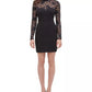Vestido feminino Guess com bainha de renda e ilusão, preto, tamanho 10