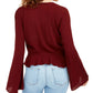 Top franzido frontal Gypsies &amp; Moondust Juniors, tamanho vermelho, tamanho X-G