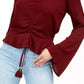 Top franzido frontal Gypsies &amp; Moondust Juniors, tamanho vermelho, tamanho X-G