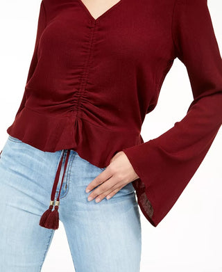 Top franzido frontal Gypsies &amp; Moondust Juniors, tamanho vermelho, tamanho X-G