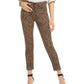 Calça jeans feminina com estampa animal da 7 For All Mankind, bege escuro