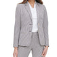 Tommy Hilfiger Blazer feminino com estampa xadrez e acolchoamento nos cotovelos, marrom, tamanho 6