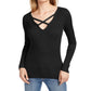 Suéter Crisscross Hippie Rose Junior's Preto Tamanho Grande
