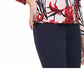 Blusa feminina Tommy Hilfiger com botões e gola floral, rosa, tamanho extragrande