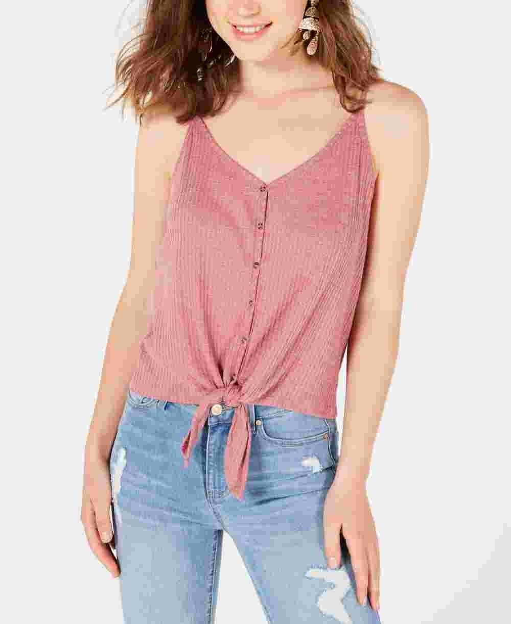 Regata Hippie Rose Junior com botões na frente e amarração na cintura, tamanho grande, marrom