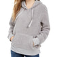 Moletom com capuz Sherpa Hippie Rose Juniors Cinza Tamanho X-S