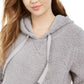Moletom com capuz Sherpa Hippie Rose Juniors Cinza Tamanho X-S