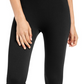 Calça feminina reta canelada Hippie Rose, preta, tamanho médio