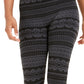 Leggings Hippie Rose Junior com forro de lã, tamanho extragrande, carvão