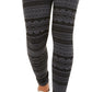 Leggings Hippie Rose Junior com forro de lã, tamanho extragrande, carvão