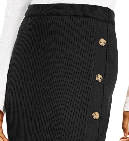 Saia suéter com botões Hippie Rose Juniors preta tamanho X-G