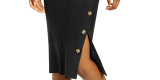 Hippie Rose Juniors' Button Sweater Skirt Black Size X-Large