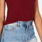 Top de malha canelada Hippie Rose Junior, vermelho, tamanho X-S