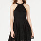 Vestido de festa curto sem mangas estilo halter B Darlin Junior, preto, tamanho 5/6