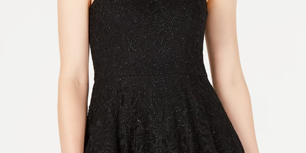 Vestido de festa curto sem mangas estilo halter B Darlin Junior, preto, tamanho 5/6