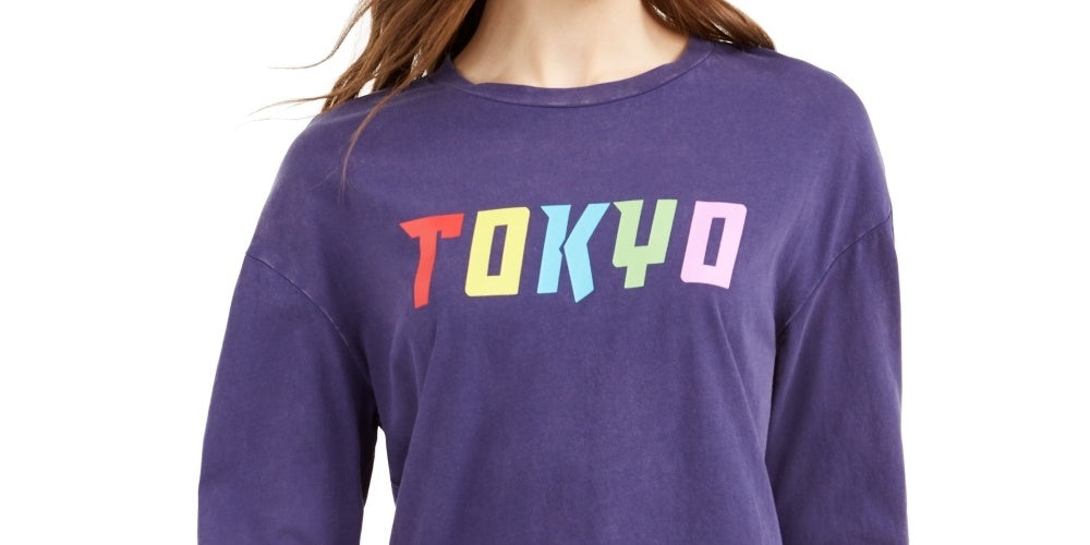 Camiseta gráfica Tokyo da Rebellious One Junior, azul, tamanho X-S