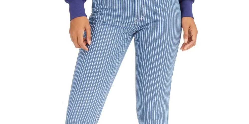 Calça jeans skinny listrada Dickies Junior's com punho, tamanho 3, azul