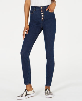 Rewash Junior's High Rise Button Fly Skinny Jeans Blue Size 5