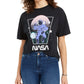 Camiseta infantil Love Tribe Cotton Nasa Graphic, preta, tamanho médio