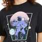 Camiseta infantil Love Tribe Cotton Nasa Graphic, preta, tamanho médio