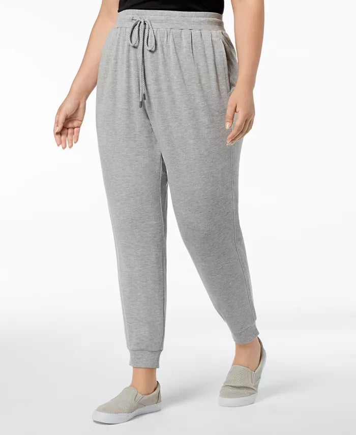 Calça jogger feminina plus size Joseph A cinza tamanho 2X
