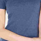 Camiseta feminina Tommy Hilfiger com decote em V, azul-marinho, tamanho extragrande
