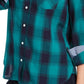 Camisa xadrez feminina Tommy Hilfiger com botões, verde, tamanho médio