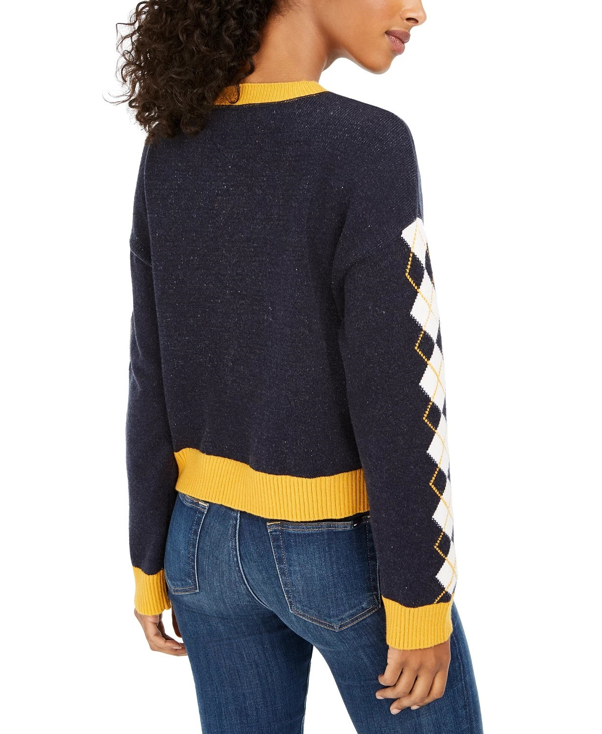 Suéter Tommy Hilfiger Feminino Jeans Argyle Azul Tamanho P