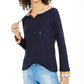 Tommy Hilfiger Blusa feminina com capuz e estampa xadrez contrastante, tamanho médio, azul marinho