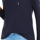 Tommy Hilfiger Blusa feminina com capuz e estampa xadrez contrastante, tamanho médio, azul marinho
