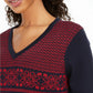 Suéter Tommy Hilfiger Fair Isle Ivy Cotton Feminino Azul Tamanho P