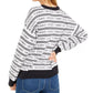 Suéter feminino Tommy Hilfiger com listras e logotipo, branco, tamanho XX-G