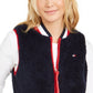 Colete feminino Tommy Hilfiger Sherpa azul marinho tamanho grande