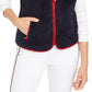 Colete feminino Tommy Hilfiger Sherpa azul marinho tamanho grande