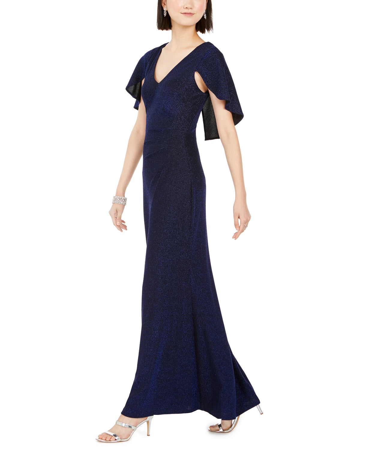 Vestido Capelet Feminino Jessica Howard, Cinza Escuro, Tamanho 14