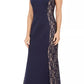 Vestido de festa estilo sereia com lantejoulas e renda Jessica Howard, tamanho 12, azul-marinho