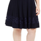 Vestido feminino Jessica Howard com manga de renda e ajuste evasê, azul-marinho, tamanho 14W